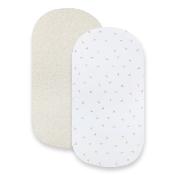 Golden Bee Organic Cotton BEESNUG® Fitted Bassinet Sheet 2 Pack