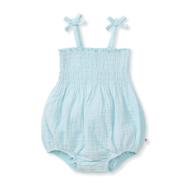 Dotted Muslin Organic Baby Girl Romper