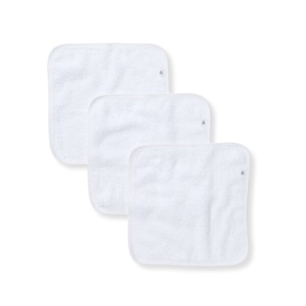 Organic Cotton Woven Terry Solid Washcloths 3 Pack - Cloud