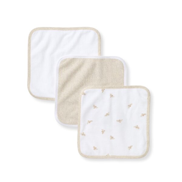 Golden Bee Organic Cotton Knit Terry Washcloths 3 Pack